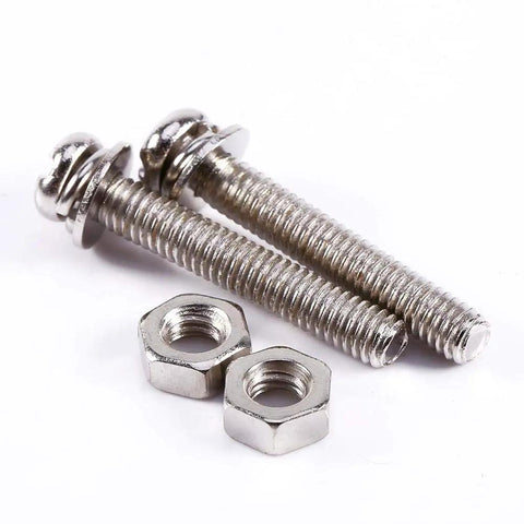 Two silver screws with nuts for Indoor Outdoor Wall Mounted Photoelectric Sensor Switch For AC 90 To 250V 3A E3JK R4M1 installation