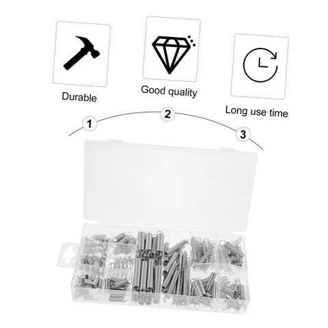 200 Piece Compression And Extension Spring Kit Assorted Steel Springs Heavy Duty Resistant Set Perfect For DIY Repairs Home Fixers Versatile Projects With Storage Case Built Tough! clear organizer case with assorted steel springs