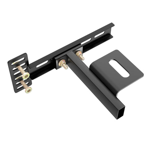 Built Tough Adjustable Headboard Brackets For Metal Bed Frame With Heavy Duty Footboard Extension Bolts No Sweat Install Matte Black Mounting Kit Fits Twin Full Queen King Size 2 Pack close-up of bracket with bolts and adjustable slots