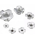 Thickened Steel Four Claw T Nut Inserts For Wood With Blind Prong M6x20 Beefy Duty Speaker Nut Fastener set