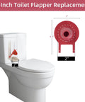 2 Inch Universal Toilet Tank Flapper Replacement, 2 Pack, Durable Rubber Seal With Stainless Steel Chain on white toilet