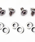 YURIKAI 1/3-inch round carbide cutter set, 10 pcs: 4 screws and 6 spacers on white background