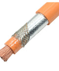 Heavy Duty 70Mm Shielded EV Charging Cable For High Voltage Battery Systems with braided shield and orange casing.