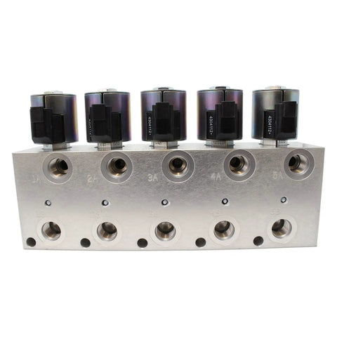 Five Circuit Hydraulic Multiplier Kit With Selector Valve And Switch Box Control For Open Closed Or FPC Systems, Anodized Body