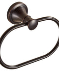 Oil Rubbed Bronze Towel Ring, oval shape, wall-mounted, rustic farmhouse style, stainless steel, rotatable 180 degrees, space-saving.