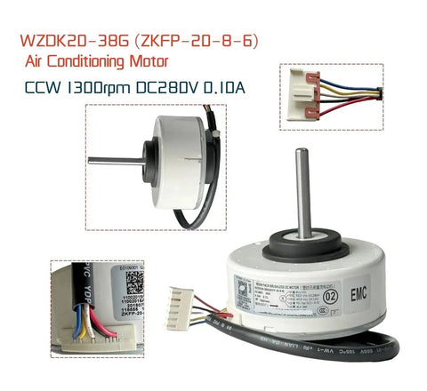 2X Air Conditioner Motor Replacement Kit with DC Brushless Fan Motors WZDK20 38G ZKFP 20 8 6 20W inverter unit image