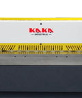 Close-up of Tough As Nails Electric Metal Shear 49 Inch Cutting Width with KAKA branding, ideal for HVAC fabrication.