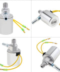 Heavy duty air horn solenoid valve one quarter inch NPT for 12V and 24V DC systems, chrome plated housing, 150 PSI rating