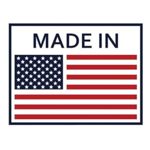 "Made in USA" label with American flag design