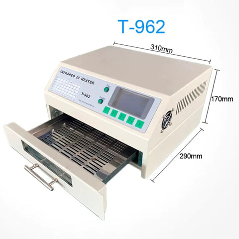 Automatic Infrared Reflow Soldering Station With 800W 1500W Power featuring T-962 model and open tray