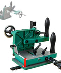 Rock Solid Adjustable Woodworking Tenoning Jig And Table Saw Guide With Zero To 45 Degree Precision Angles, robust green steel design.