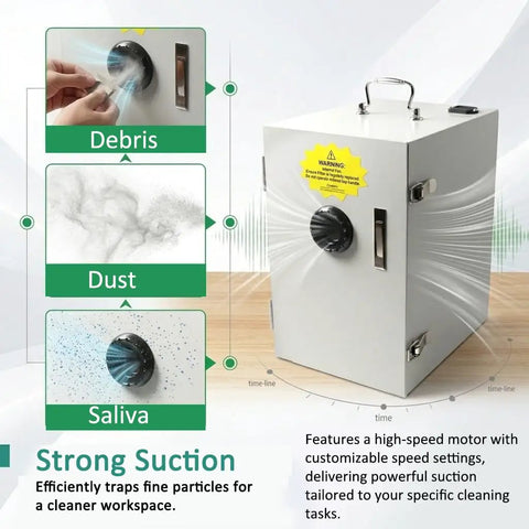 Killer 500W Industrial Benchtop Dust Collector And Lab Vacuum Extraction Unit For Fine Particle Removal Including Gypsum Resin And Metallic Debris With Hella Strong Suction Power, featuring strong suction and fine particle capture.