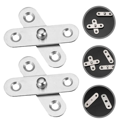 8 Pack 360 Degree Rotating Hidden Door Pivot Hinges heavy duty stainless steel cabinet hardware, ideal for secret doors and cupboards