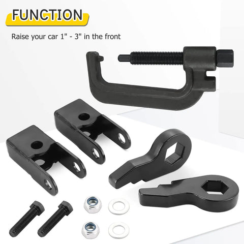 Beefy Direct Mount One To Three Inch Torsion Bar Keys Lift Kit includes unloading tool, torsion keys, and hardware.