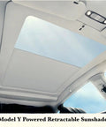 Compatible With 2020 To 2025 Model Y Electric Retractable Sunroof Sunshade Premium 5 Layer Heat Blocking Material open view