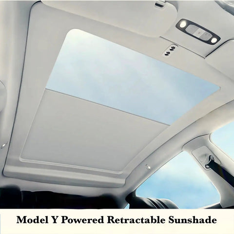 Compatible With 2020 To 2025 Model Y Electric Retractable Sunroof Sunshade Premium 5 Layer Heat Blocking Material open view