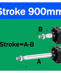 No Nonsense Heavy Duty Double Acting Pneumatic Air Cylinder with 250mm bore and 900mm stroke length demonstration.