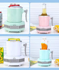 Your Daily Driver Chiller That Keeps Sips Frosty Without The Ice Hassle Mini Portable Cooler in mint and pink, ideal for drinks.