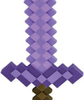 Enchanted Purple Minecraft Sword Toy Weapon Costume Accessory Plastic Video Game Inspired Replica 20.25 Inch Length Kids Dress Up Gear