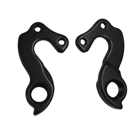 Derailleur Hanger 248 With Mounting Bolts For Bicycle CNC Aluminum Alloy Black, showing two black hangers with bolt holes