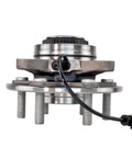 Front Wheel Bearing And Hub Assembly For 2018 To 2019 Ford F 150 Pickup 4wd direct fit OEM quality with silver and black design.