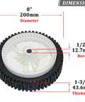 2 Pack 8 Inch Front Lawn Mower Wheels For Push Mower Replacement, Heavy Duty One Half Inch Bore, 8 Inch By 1.75 Inch Tread