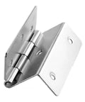 Four Pack Silver 59mm Cabinet Door Hinge Set for Luggage, Jewelry Boxes, Suitcases and Vintage Furniture - 6-Hole Tri-Fold Decorative Hinges