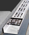 Heavy Duty Stainless Steel Trench Drain Kit 304 Outdoor Drainage System For Courtyard Path Driveway And Sidewalk With Hidden Grate Design