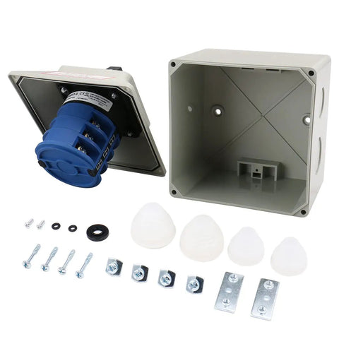 Rugged Rotary Cam Changeover Switch With Exterior Box 40A 12 Terminals 2 Pole Four Positions 0 1 2 3 Latching IP65 Waterproof AC 660V