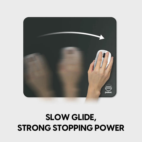 Sick Precision Control Gaming Mouse Pad Xl Onyx Black Firm Speed Surface With Smooth Glide And Tight Stopping Power For Players Who Want To Lock In Their Aim And Clutch Every Win, showing hand using mouse.