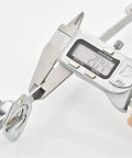 Caliper measuring zinc alloy concealed hinge soft close lift up stay for cabinets and doors in various sizes.