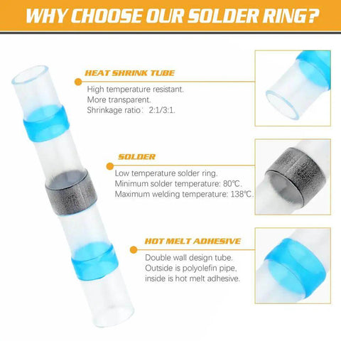 Top Tier 500 Piece Heat Shrink Solder Kit For Waterproof Wire Connectors And Sealed Butt Splices Includes Insulated Electrical Terminals 26-10AWG
