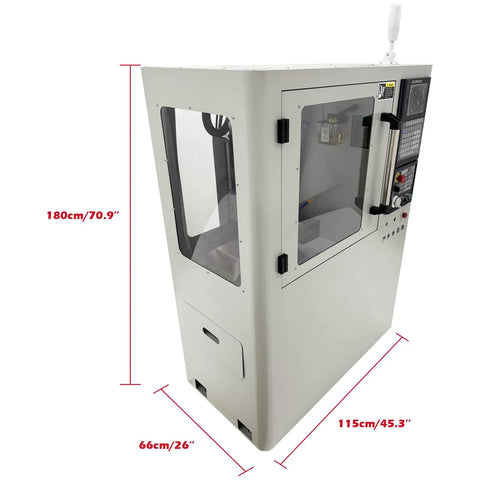 Side view of Programmable CNC Milling And Drilling Machine With 157.75 Inch By 5.51 Inch Workbench For Drilling Milling Tapping And Cutting