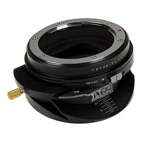 Tilt Shift Lens Mount Adapter For Olympus OM Lenses To Sony E Mount Cameras With 20mm Shift And 10 Degree Tilt 360 Degree Rotation Infinity Focus Ready Pro Grade Build For Serious Shooters, black metal