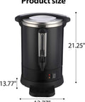 Big Ol 12L 3 Point 2 Gallon Stainless Steel Coffee Urn With Double Wall Insulation Electric Hot Beverage Dispenser front view