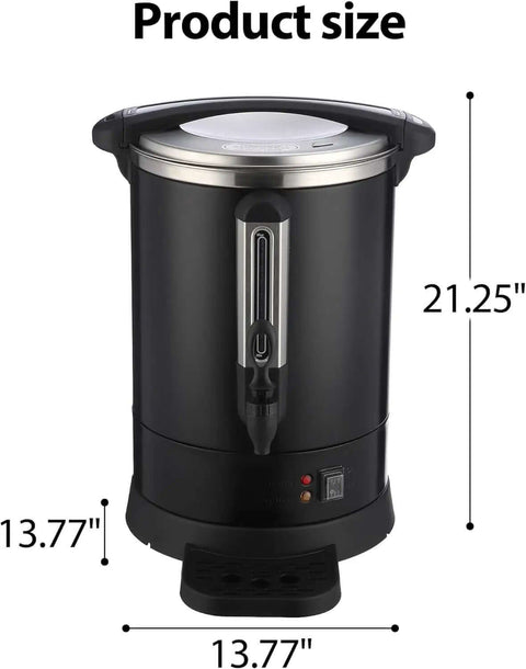 Big Ol 12L 3 Point 2 Gallon Stainless Steel Coffee Urn With Double Wall Insulation Electric Hot Beverage Dispenser front view