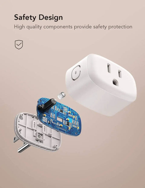 Exploded view of Compact WiFi Smart Plug 4 Pack Mini Outlet Works With Alexa And Google Home Remote Voice Control Schedule Timer 2.4G