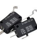 No Sweat Setup 4 Piece Golf Cart Micro Switch Kit 2 Pin And 3 Pin Terminals, two black switch units for electrical control.