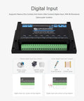 8 Channel ESP32 S3 WiFi Relay Module With Onboard RS485 Digital Inputs Relay Outputs Ethernet Port And Multiple Isolation Protection Circuits for industrial automation, showcasing digital inputs and wiring diagrams.