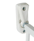 Close-up of wall mounting hardware from Extending XL Tall And Wide Hardware Mounted Baby Gate For Stairs Hallways And Doors Adjustable