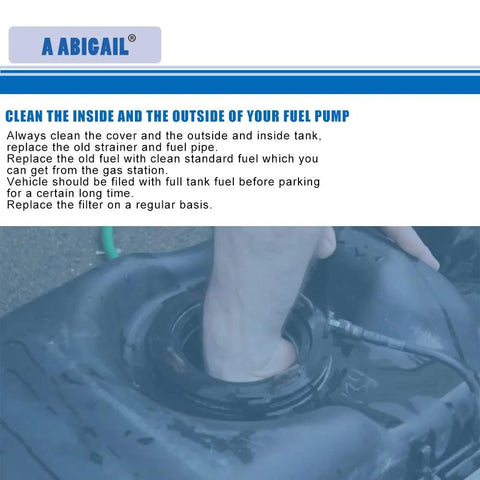 Person cleaning fuel tank during replacement of fuel pump assembly for Jeep Grand Cherokee 1999-2004