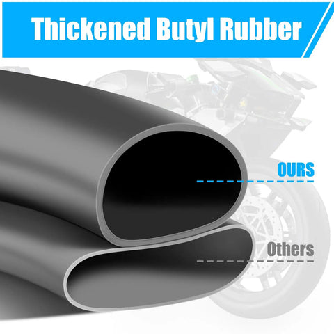 Cross-section of thickened butyl rubber for 12x5.00-6 Inner Tube With Bent Valve Stem For Electric ATV Dirt Quad Go Kart And Lawn Mower Replacement Beefy Heavy Duty Tubes Compatible Tire Size Includes Valve Cores And Caps.