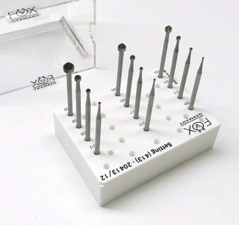Stone Setting Burs 12 Piece Jewelry Making Kit 009 To 050 With Three Thirty Second Inch Shank Fig 413 in holder