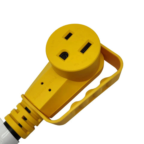 Heavy Duty Workhorse 6 Gauge 100 Ft NEMA 6 50 Extension Cord For Welders And EV Chargers, 50 Amp 3 Prong Power Cable connector view