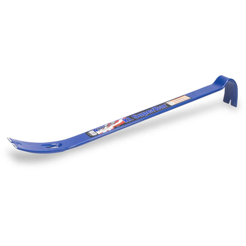 Superbar 21 Inch Pry Bar Nail Puller With Rocker Head For Smoother Pulls, Built Tough For Demolition, Heavy Duty Drop Forged Steel, Blue Tool