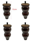 Set of Four 15cm Solid Wood Furniture Legs for Sofa Coffee Table TV Cabinet and Cabinets Replacement Feet Easy Install