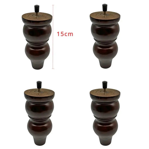 Solid Wood Furniture Legs 4 Piece Set 15 Cm Replacement Feet For Sofas Chairs Tables TV Cabinets Easy Install