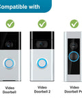 Compatibility chart showing Video Doorbell, Video Doorbell 2, and Video Doorbell Pro with checks for Video Doorbell Security Screw Kit 20 Pieces Torx T6 T15 With Double Ended Driver For Battery Change And Replacement Screws Compatible With Doorbell 2 Pro And Elite Durable Screws For Secure Fastening And No Fuss Install.