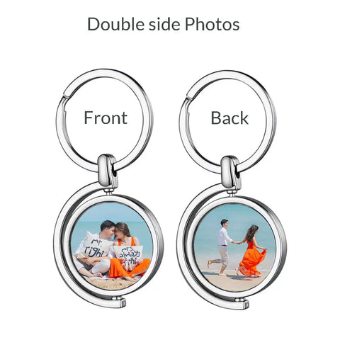 Double-sided photos on eight pack diy friendly sublimation keychains blank key chains heat transfer double sided print key rings