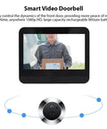 Smart Video Doorbell Camera With 4.3 Inch Display, 1080P HD Video, WiFi Door Peephole Viewer, Tuya App Compatible, screen showing person